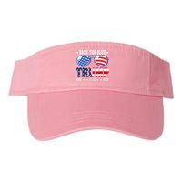 Back The Blue Trump 2024 Police American Flag Valucap Bio-Washed Visor