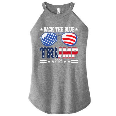 Back The Blue Trump 2024 Police American Flag Women’s Perfect Tri Rocker Tank