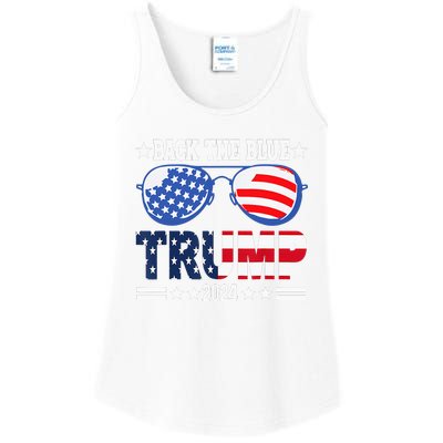 Back The Blue Trump 2024 Police American Flag Ladies Essential Tank