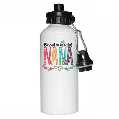 Blessed To Be Called Nana Colorful Grandma Aluminum Water Bottle 