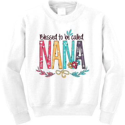 Blessed To Be Called Nana Colorful Grandma Kids Sweatshirt