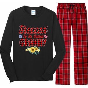 Blessed To Be Called Granny Sunflower Granny Mothers Day Gift Long Sleeve Pajama Set