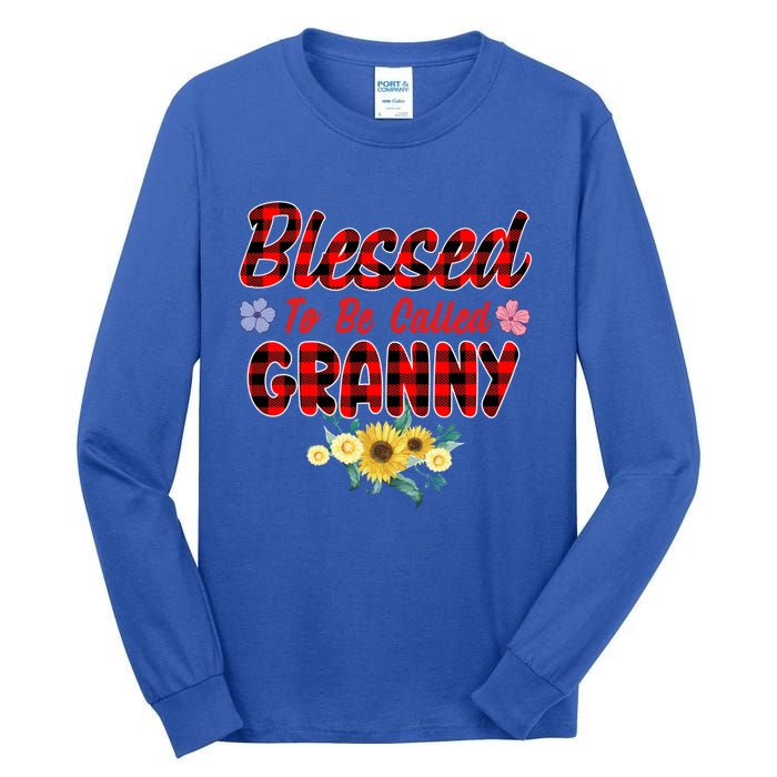 Blessed To Be Called Granny Sunflower Granny Mothers Day Gift Tall Long Sleeve T-Shirt