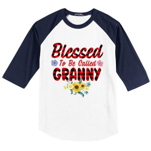 Blessed To Be Called Granny Sunflower Granny Mothers Day Gift Baseball Sleeve Shirt