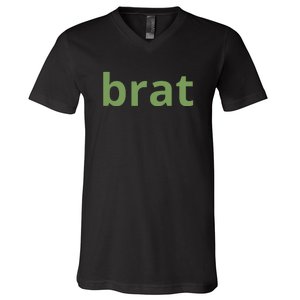 Brat Text V-Neck T-Shirt