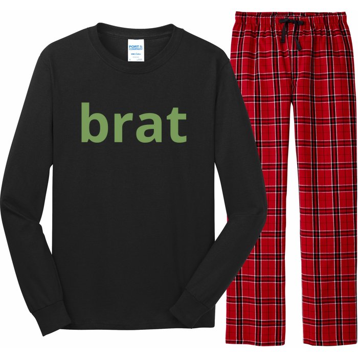 Brat Text Long Sleeve Pajama Set