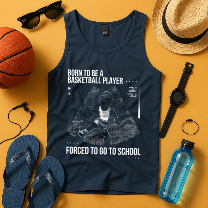 Born To Be A Basketball Player Forced To Go To School Tank Top