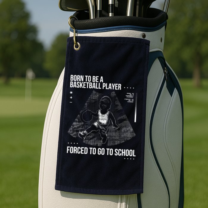Born To Be A Basketball Player Forced To Go To School Golf Towel