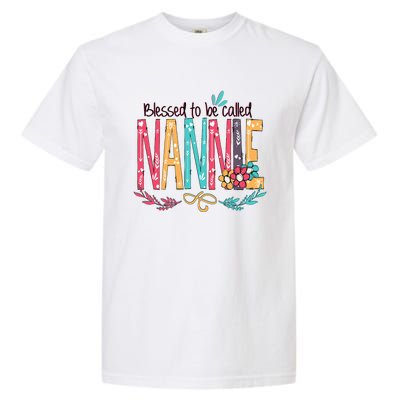 Blessed To Be Called Nannie Colorful Grandma Garment-Dyed Heavyweight T-Shirt