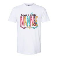 Blessed To Be Called Nannie Colorful Grandma Softstyle CVC T-Shirt