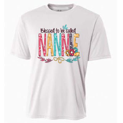 Blessed To Be Called Nannie Colorful Grandma Cooling Performance Crew T-Shirt