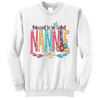 Blessed To Be Called Nannie Colorful Grandma Sweatshirt