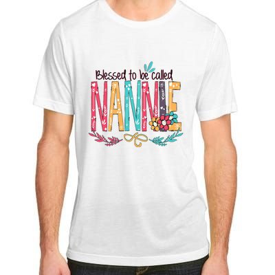 Blessed To Be Called Nannie Colorful Grandma Adult ChromaSoft Performance T-Shirt