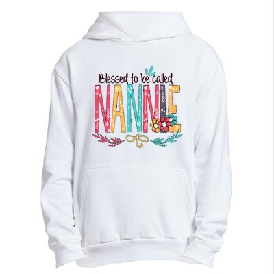 Blessed To Be Called Nannie Colorful Grandma Urban Pullover Hoodie