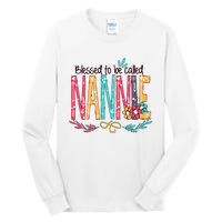 Blessed To Be Called Nannie Colorful Grandma Tall Long Sleeve T-Shirt