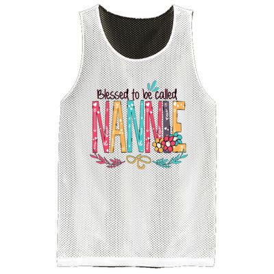 Blessed To Be Called Nannie Colorful Grandma Mesh Reversible Basketball Jersey Tank