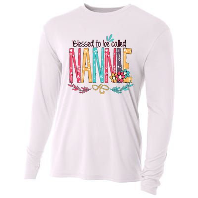 Blessed To Be Called Nannie Colorful Grandma Cooling Performance Long Sleeve Crew