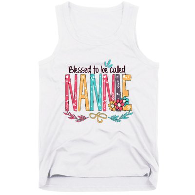 Blessed To Be Called Nannie Colorful Grandma Tank Top