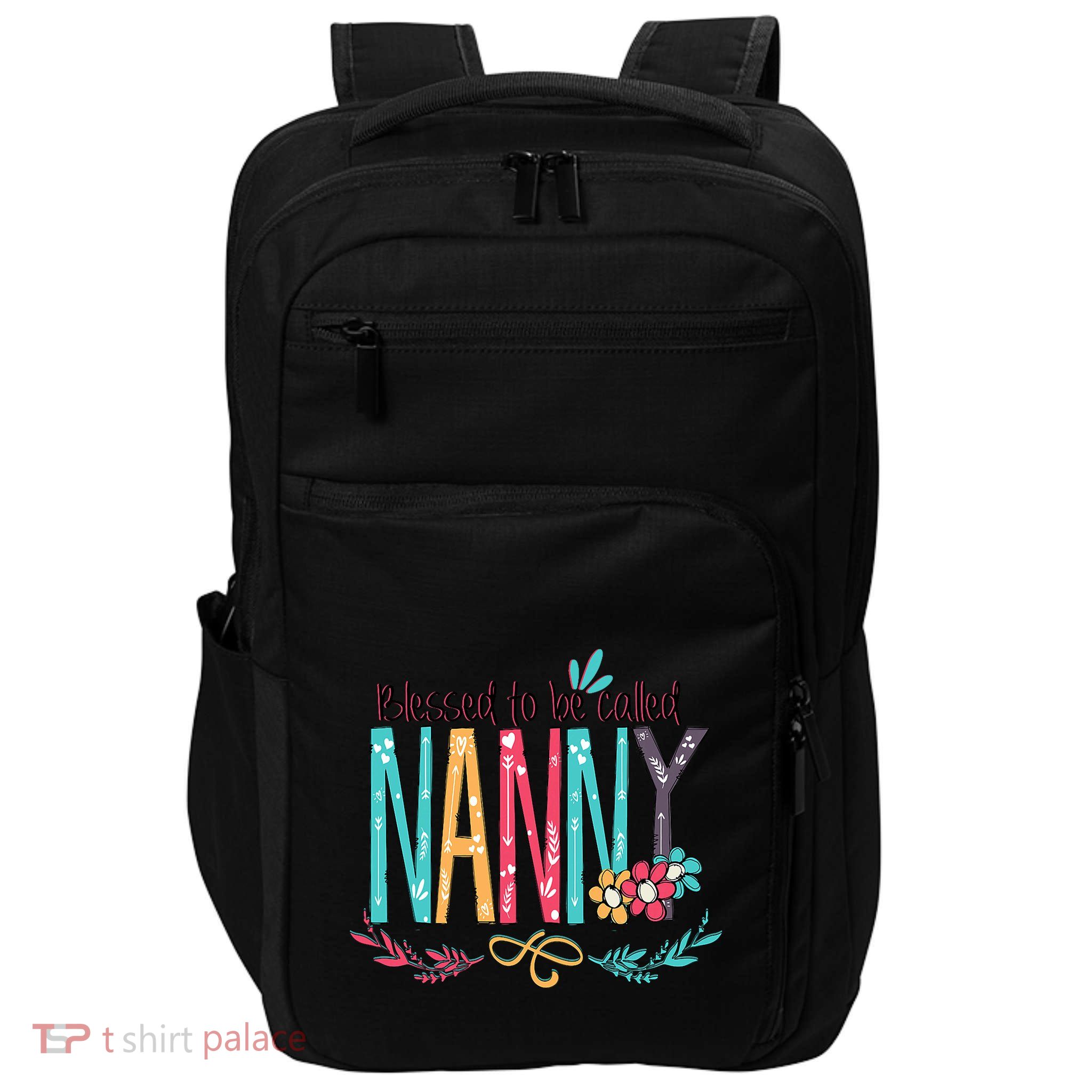 Blessed To Be Called Nanny Colorful Grandma Impact Tech Backpack