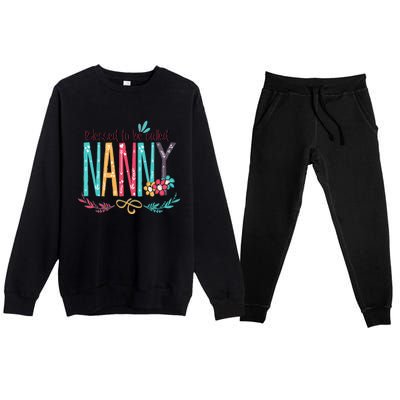 Blessed To Be Called Nanny Colorful Grandma Premium Crewneck Sweatsuit Set