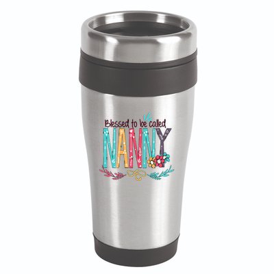 Blessed To Be Called Nanny Colorful Grandma 16oz Travel Tumbler