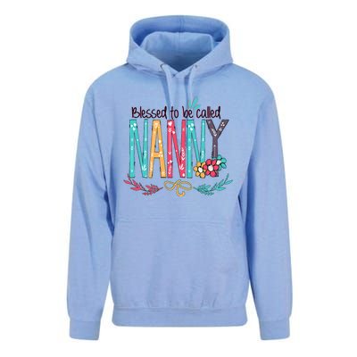 Blessed To Be Called Nanny Colorful Grandma Unisex Surf Hoodie