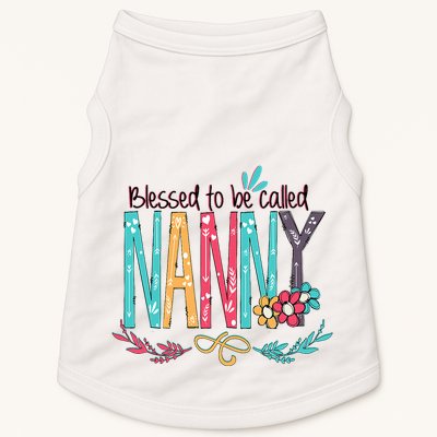 Blessed To Be Called Nanny Colorful Grandma Doggie Tank