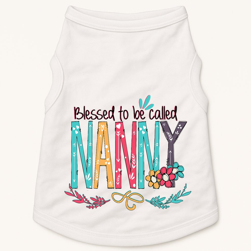 Blessed To Be Called Nanny Colorful Grandma Doggie Tank