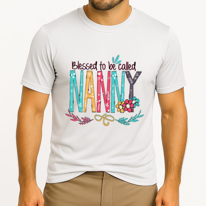 Blessed To Be Called Nanny Colorful Grandma Performance Shirt
