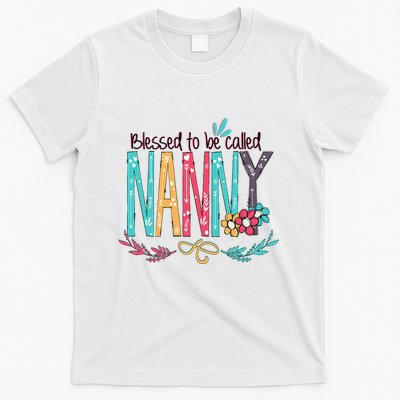 Blessed To Be Called Nanny Colorful Grandma T-Shirt