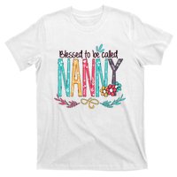 Blessed To Be Called Nanny Colorful Grandma T-Shirt