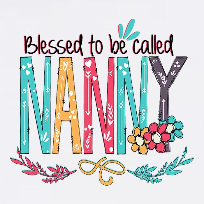 Blessed To Be Called Nanny Colorful Grandma T-Shirt