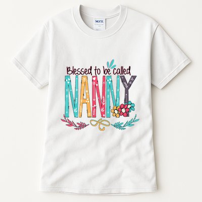 Blessed To Be Called Nanny Colorful Grandma Tall T-Shirt