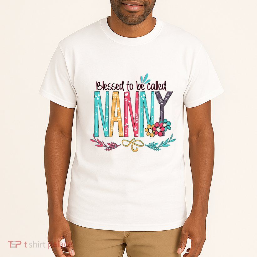 Blessed To Be Called Nanny Colorful Grandma Tall T-Shirt