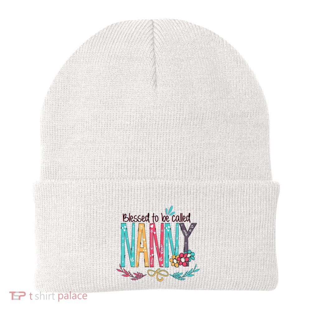 Blessed To Be Called Nanny Colorful Grandma Beanie