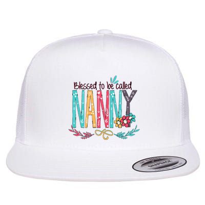Blessed To Be Called Nanny Colorful Grandma Flatbill Hat
