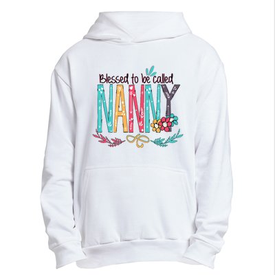 Blessed To Be Called Nanny Colorful Grandma Urban Pullover Hoodie