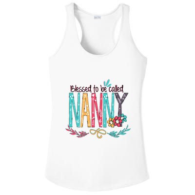 Blessed To Be Called Nanny Colorful Grandma Ladies PosiCharge Competitor Racerback Tank