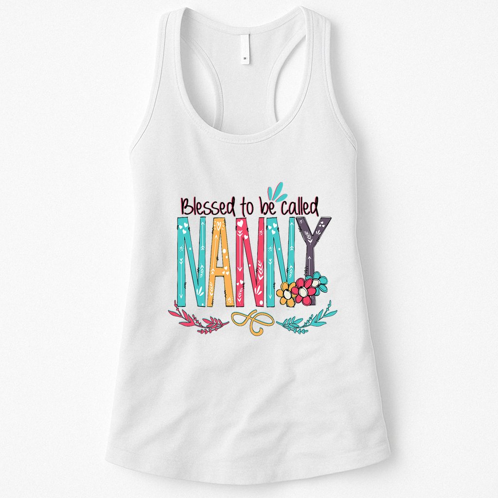 Blessed To Be Called Nanny Colorful Grandma Womens Tank Top