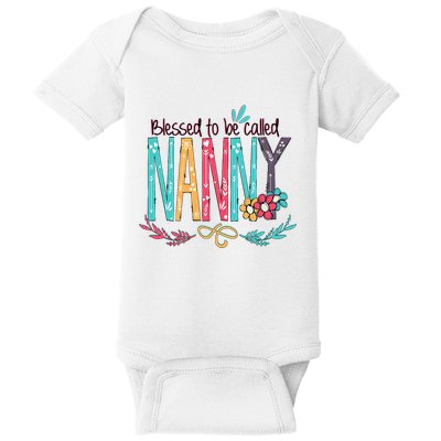Blessed To Be Called Nanny Colorful Grandma Baby Bodysuit