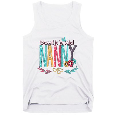 Blessed To Be Called Nanny Colorful Grandma Tank Top