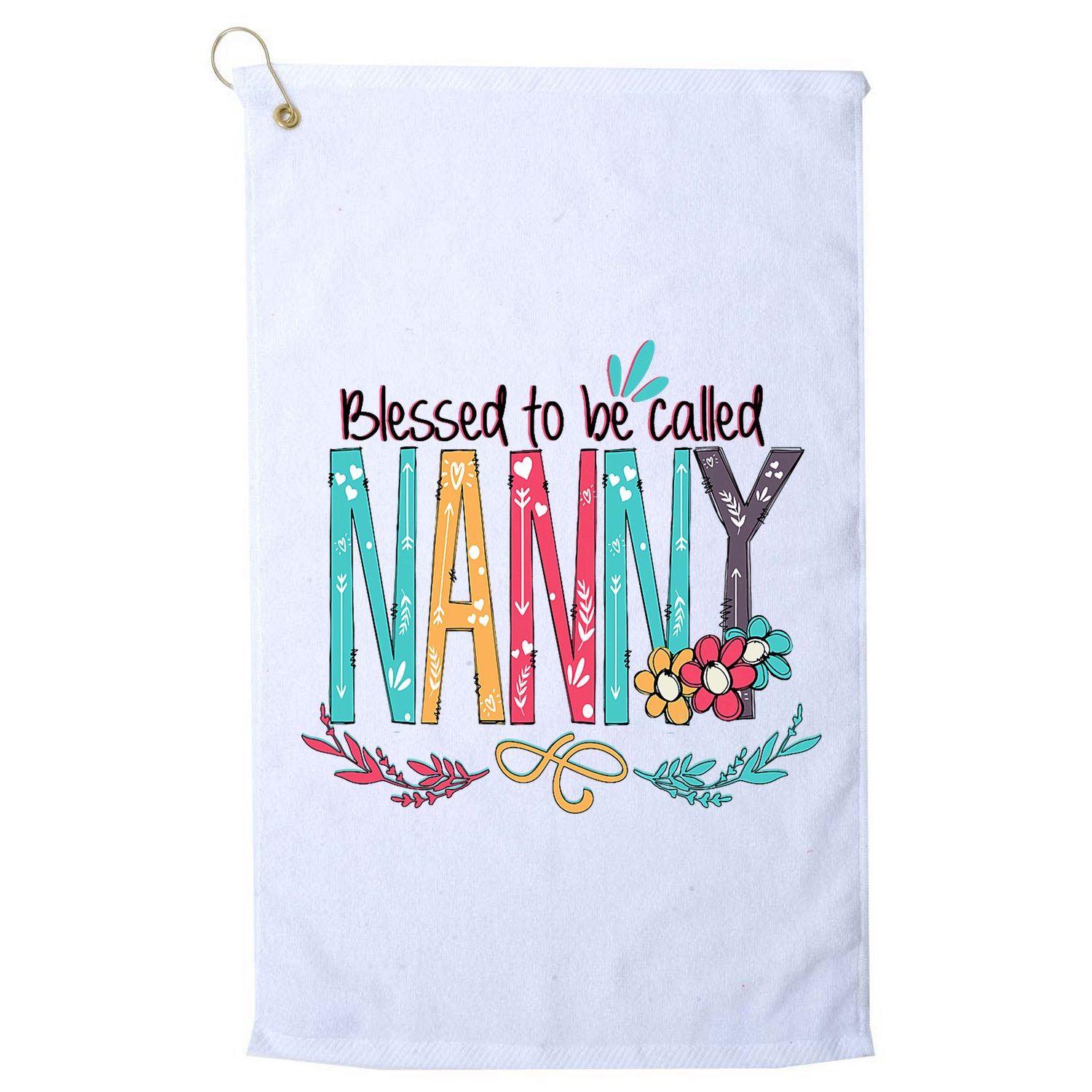 Blessed To Be Called Nanny Colorful Grandma Golf Towel