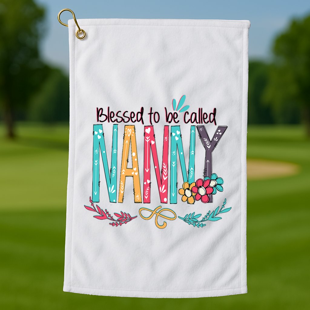 Blessed To Be Called Nanny Colorful Grandma Golf Towel