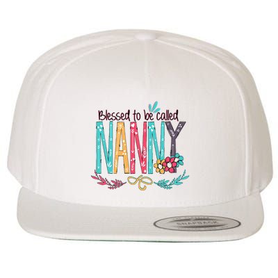Blessed To Be Called Nanny Colorful Grandma Wool Snapback Cap