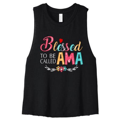 Blessed To Be Called Ama Colorful Art Women's Racerback Cropped Tank