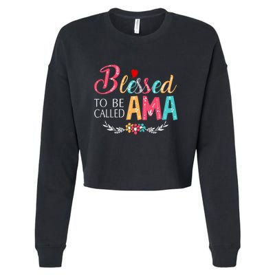 Blessed To Be Called Ama Colorful Art Cropped Pullover Crew