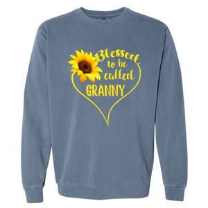 Blessed To Be Called Granny Sunflower Mothers Day Gift Garment-Dyed Sweatshirt