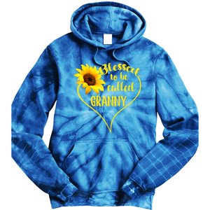 Blessed To Be Called Granny Sunflower Mothers Day Gift Tie Dye Hoodie