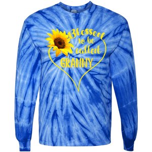 Blessed To Be Called Granny Sunflower Mothers Day Gift Tie-Dye Long Sleeve Shirt