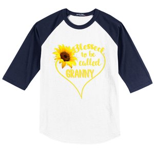 Blessed To Be Called Granny Sunflower Mothers Day Gift Baseball Sleeve Shirt